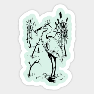 Grey Heron Sticker